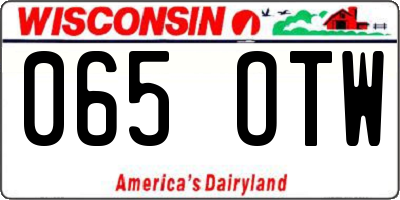 WI license plate 065OTW