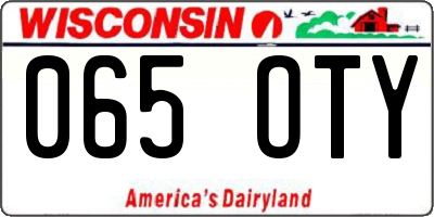 WI license plate 065OTY
