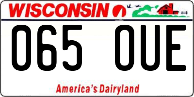 WI license plate 065OUE