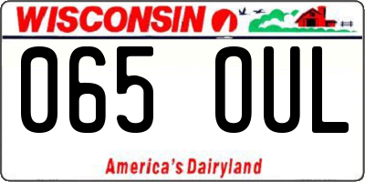WI license plate 065OUL