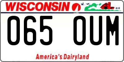 WI license plate 065OUM