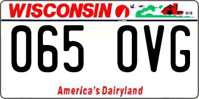 WI license plate 065OVG