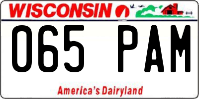 WI license plate 065PAM