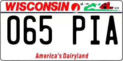 WI license plate 065PIA