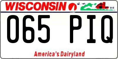 WI license plate 065PIQ