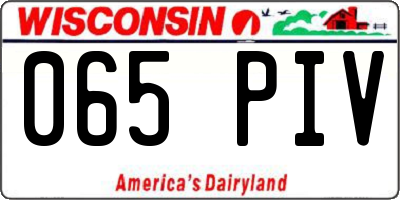 WI license plate 065PIV