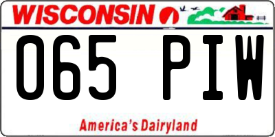 WI license plate 065PIW
