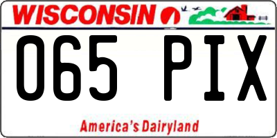 WI license plate 065PIX