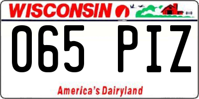 WI license plate 065PIZ