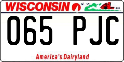 WI license plate 065PJC