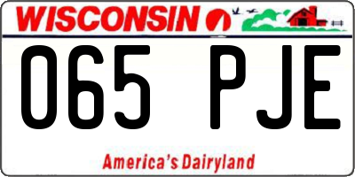 WI license plate 065PJE