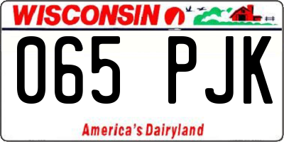 WI license plate 065PJK