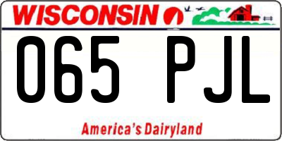 WI license plate 065PJL