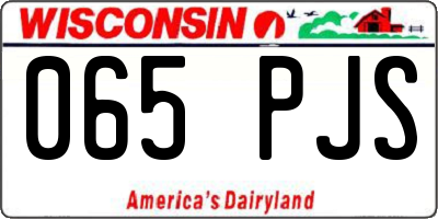 WI license plate 065PJS