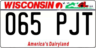 WI license plate 065PJT