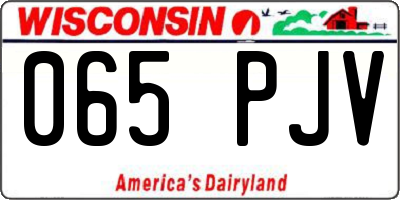 WI license plate 065PJV