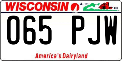 WI license plate 065PJW