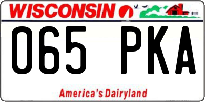 WI license plate 065PKA