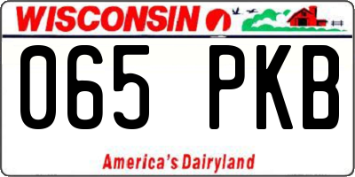 WI license plate 065PKB