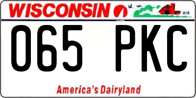WI license plate 065PKC