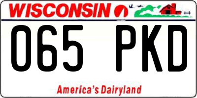 WI license plate 065PKD