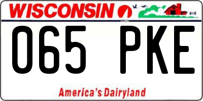 WI license plate 065PKE
