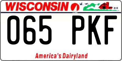 WI license plate 065PKF