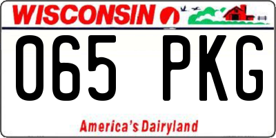 WI license plate 065PKG