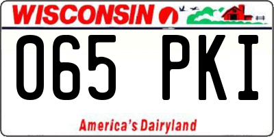 WI license plate 065PKI