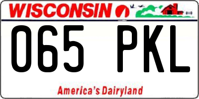 WI license plate 065PKL