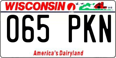 WI license plate 065PKN