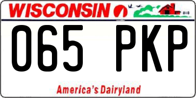 WI license plate 065PKP