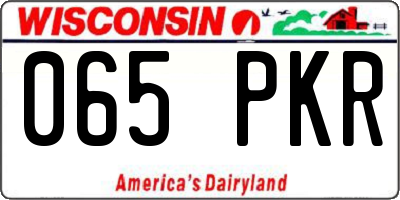 WI license plate 065PKR