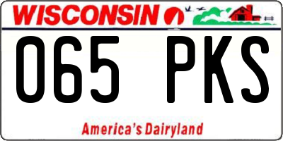 WI license plate 065PKS