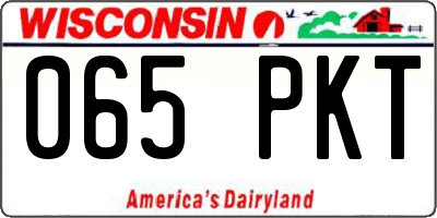 WI license plate 065PKT