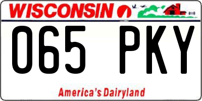 WI license plate 065PKY