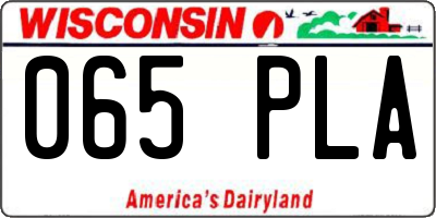 WI license plate 065PLA
