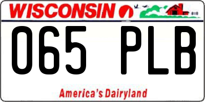 WI license plate 065PLB