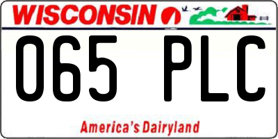 WI license plate 065PLC