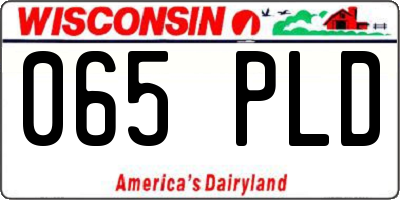 WI license plate 065PLD