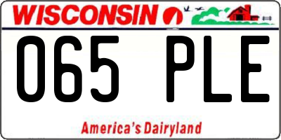 WI license plate 065PLE