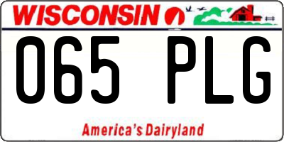 WI license plate 065PLG