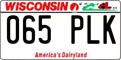 WI license plate 065PLK