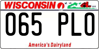 WI license plate 065PLO