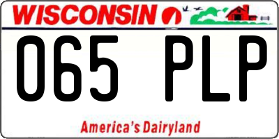 WI license plate 065PLP