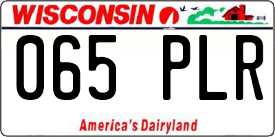 WI license plate 065PLR
