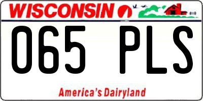 WI license plate 065PLS