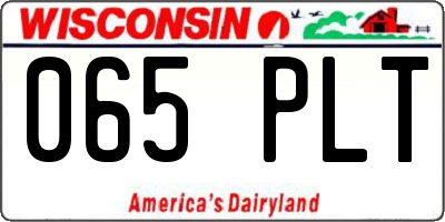 WI license plate 065PLT