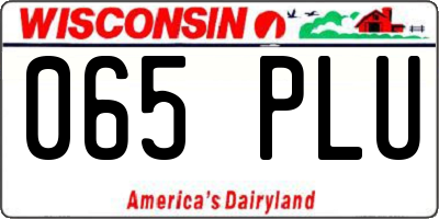 WI license plate 065PLU