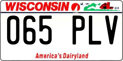 WI license plate 065PLV